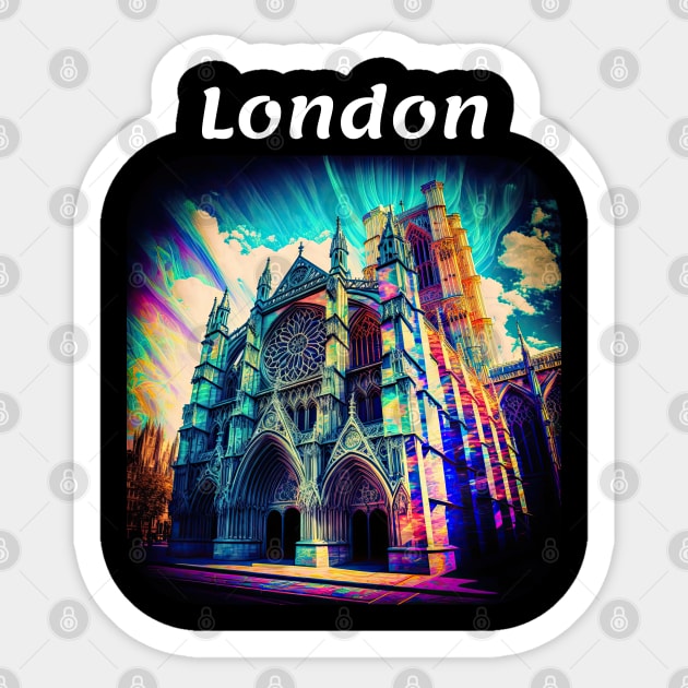 Westminster Abbey v1 Sticker by AI-datamancer